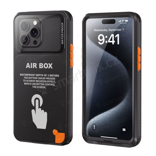 Kryt SHELLBOX AIRBOX pro Apple iPhone do velikosti 6,7" - voděodolný - univerzální - černý