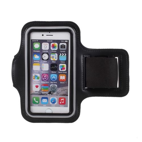 Sportovní pouzdro pro Apple iPhone - látkové / silikonové - pásek na ruku - černé / barevné