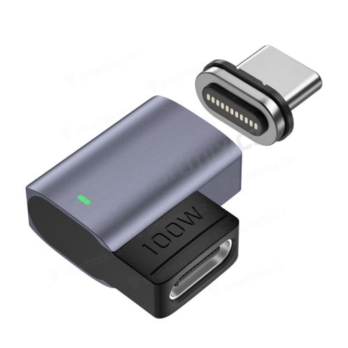 Datová a nabíjecí přepojka / adaptér USB-C - pro Apple iPhone / MacBook - magnetická - přímá - šedá