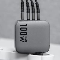100W EU adaptér / nabíječka FORCELL - 3x USB-C + USB-A - černá / šedá (9)