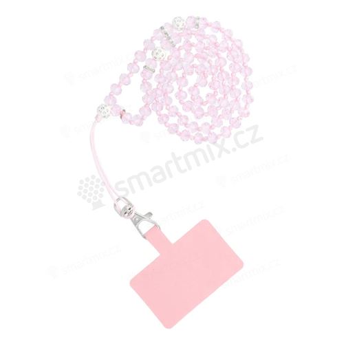 Poutko / šňůrka pro Apple iPhone - přichycení pod kryt - korálkové - obvod 74cm