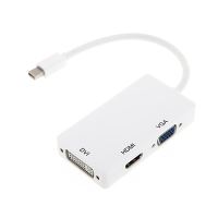 3v1 redukce / adaptér Mini DisplayPort (Thunderbolt) na HDMI / VGA / DVI - bílá 3v1 redukce / adaptér Mini DisplayPort (Thunderbolt) na HDMI / VGA / DVI - bílá
