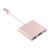 Redukce / adaptér / hub USB-C na USB-C + USB 3.0 OTG + HDMI - růžově zlatá