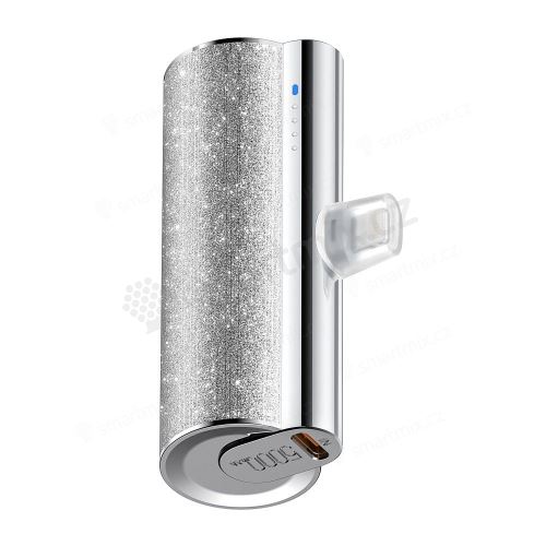 VEGER powerbank 5 000 mAh s vestavěným konektorem Type C PD QC3.0 2,4A 12W PlugOn (W0573) stříbrná