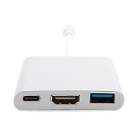 Redukce / adaptér / hub USB-C na USB-C + USB 3.0 OTG + HDMI - stříbrná Redukce / adaptér / hub USB-C na USB-C + USB 3.0 OTG + HDMI - stříbrná