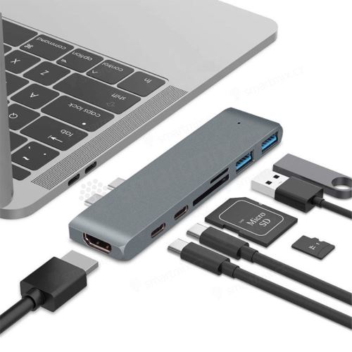 Dokovací stanice / port replikátor pro Apple MacBook Pro - 2x USB-C na 2x USB-C + HDMI + 2x USB-A + SD