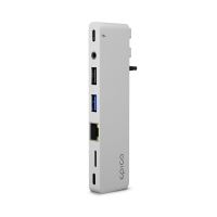 Přepojka EPICO Hub Pro III - 2x USB-C na 2x USB-A + 2x USB-C + ethernet + 3,5mm jack + Micro SD Přepojka EPICO Hub Pro III - 2x USB-C na 2x USB-A + 2x USB-C + ethernet + 3,5mm jack + Micro SD