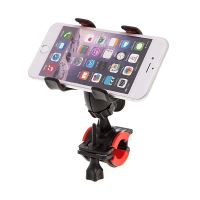 Univerzální rotační klipsnový držák na trubku / kolo pro Apple iPhone / iPod a další zařízení vel. až 6,3 - černý