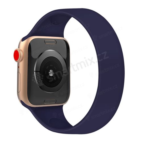 Řemínek pro Apple Watch 44mm Series 4 / 5 / 6 / SE / 42mm 1 / 2 / 3 - bez spony - silikonový - velikost S - černý