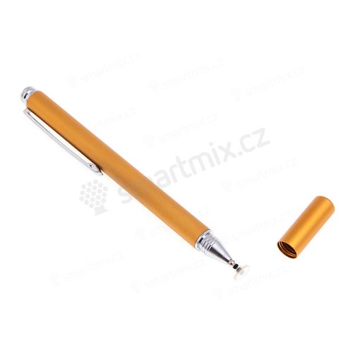 Dotykové pero / stylus - s diskem pro přesnost / přesné - kovové