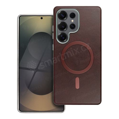 GENTLEMAN MAG COVER Pouzdro kompatibilní s MagSafe pro SAMSUNG A07 hnědé