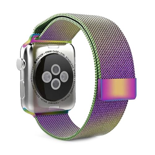 Řemínek pro Apple Ultra 49mm / 46mm / 45mm / 44mm / 42mm - magnetický - nerez - duhové odlesky