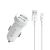 2v1 nabíjecí sada DEVIA pro Apple zařízení - autonabíječka s 2 USB porty (3.1A) a kabel Lightning - bílá