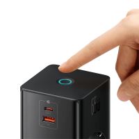Nabíjecí stanice BASEUS pro Apple - USB-C + USB-A - USB-C kabel + 2x EU schuko - 65W - černá (6)