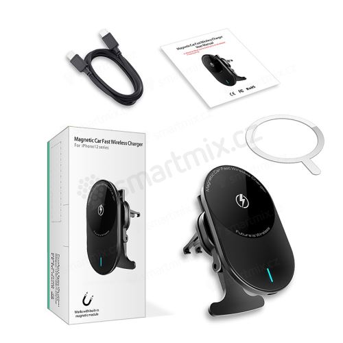 Držák do auta / MagSafe kompatibilní nabíječka - do ventilační mřížky - černý