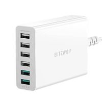 Nabíječka BLITZWOLF BW-S15 6x USB-A 60W EU - vstup C8 - kabel 1m - bílá Nabíječka BLITZWOLF BW-S15 6x USB-A 60W EU - vstup C8 - kabel 1m - bílá