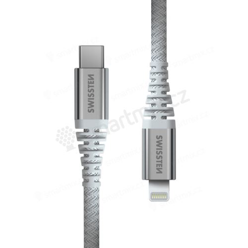 Kabel SWISSTEN Aramid pro Apple - USB-C / Lightning - 1,5m - bílý