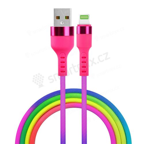 Nabíjecí kabel SETTY Rainbow pro Apple iPhone / iPad - USB-A / Lightning - duhový - 1,2m