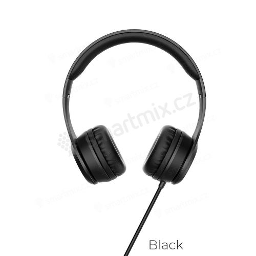 Drátová sluchátka HOCO Jack 3,5 mm s mikrofonem W21 černá