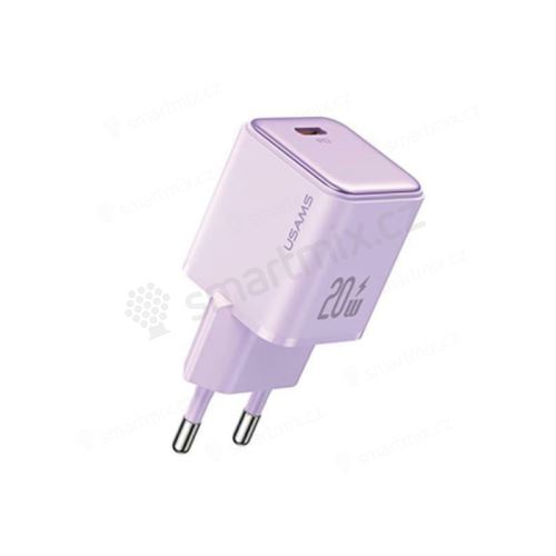 20W EU napájecí adaptér / nabíječka USAMS - mini provedení - USB-C pro Apple iPhone / iPad - bílý