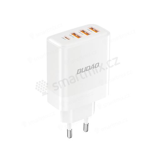 Nabíječka / EU napájecí adaptér DUDAO A5H - 3x USB-A + USB-C - 20W QC / PD - bílá
