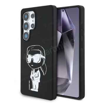 Karl Lagerfeld Liquid Silicone Graffiti Ikonik MagSafe Zadní Kryt pro Samsung Galaxy S25 Ultra Black