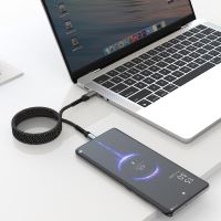 Nabíjecí kabel SWISSTEN MagMagic - samonavíjecí - tkanička - 1m (1)
